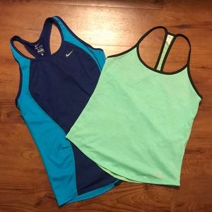 Bundle of 2 quick dry workout tanks- Nike and UA